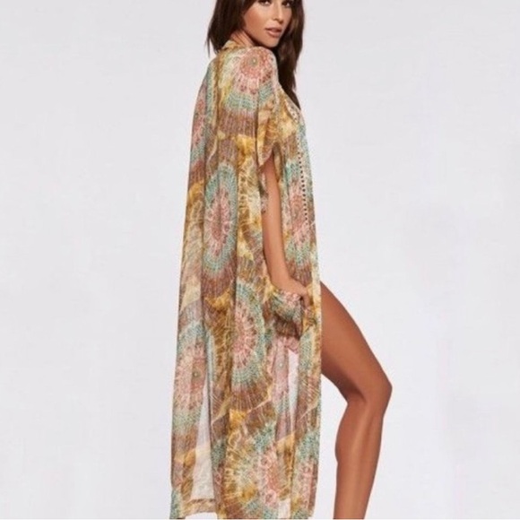 L*Space Roxette Multicolor Duster Cover‎ Up Boho Kimono Sheer Featival Size OS - Picture 1 of 9